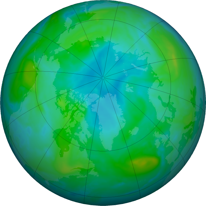 Arctic ozone map for 19 August 2020
